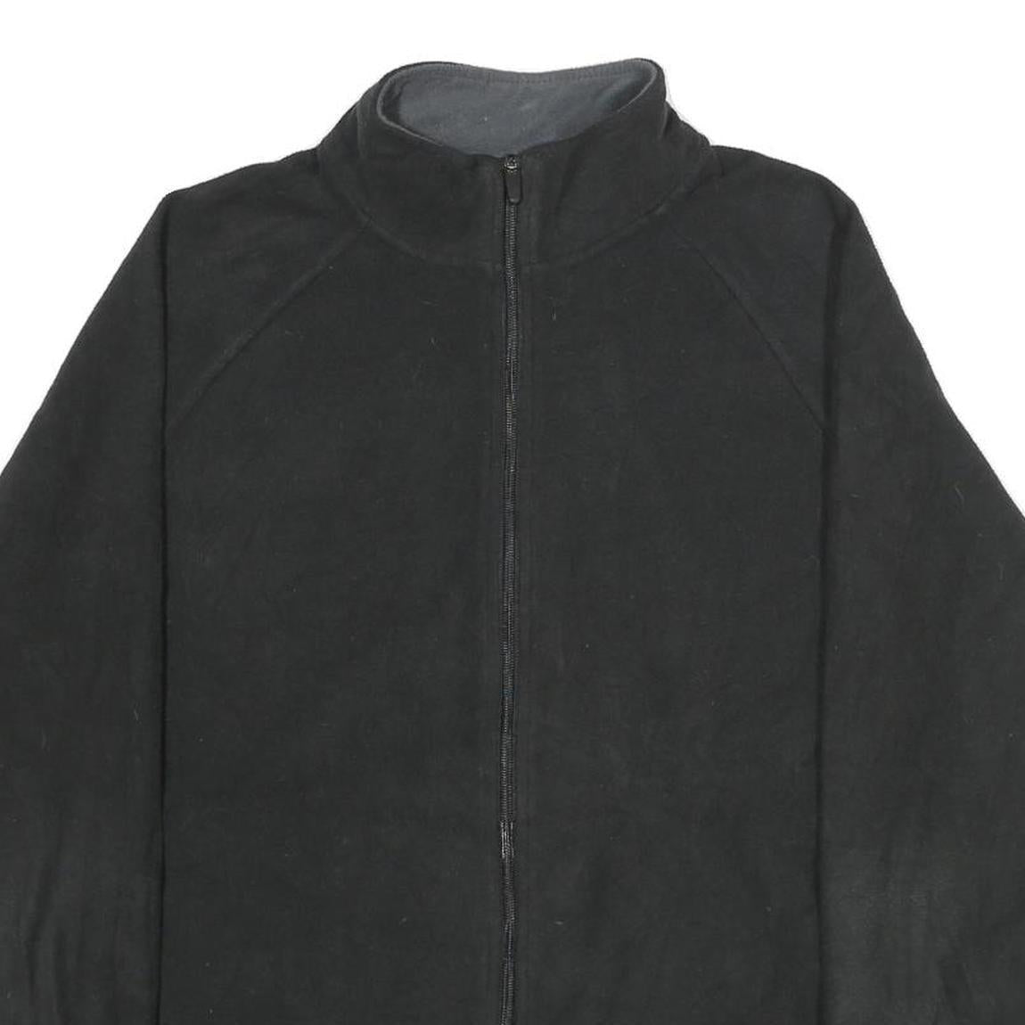 STARTER Mens Black Jacket L Polyester Plain Zip Comfort Casual Sportswear