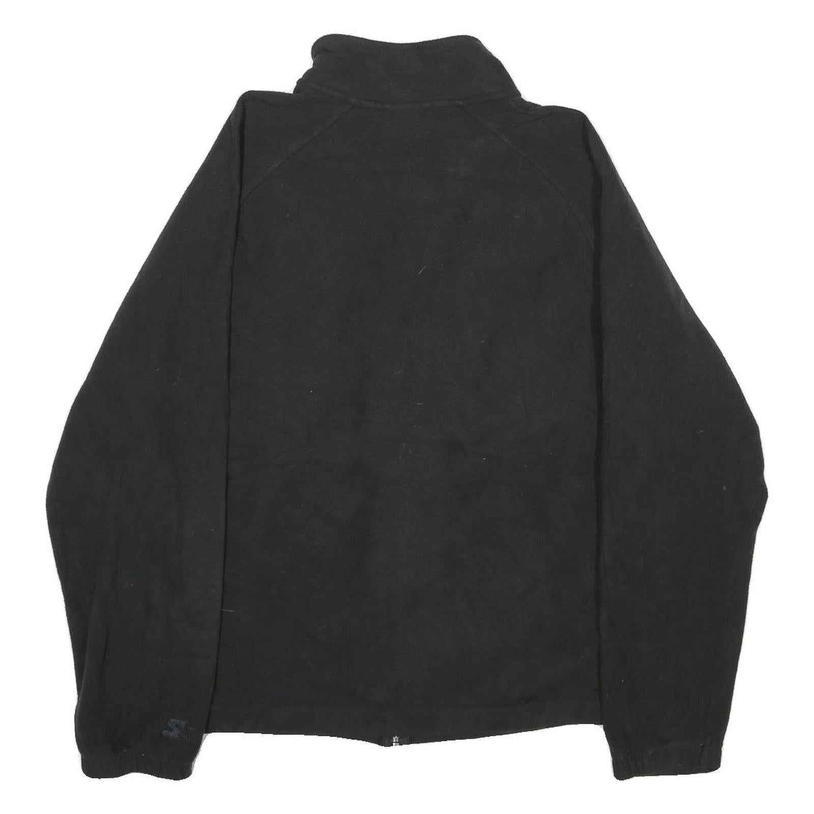 STARTER Mens Black Jacket L Polyester Plain Zip Comfort Casual Sportswear