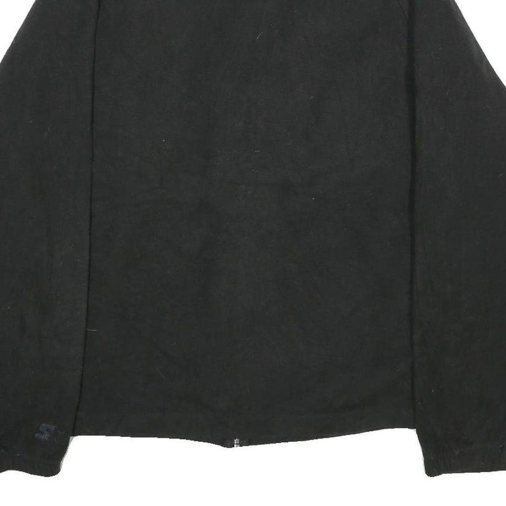 STARTER Mens Black Jacket L Polyester Plain Zip Comfort Casual Sportswear