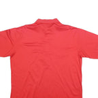 DI FINI Mens Red Short Sleeve Plain Polo Shirt XL Cotton Blend Button Pocket