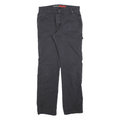 DICKIES Mens Cotton Blend Black Regular Straight Trousers W32 L32 Workwear Zip