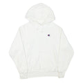 CHAMPION Mens White Cotton Blend Pullover Hoodie M Classic Logo Sweatshirt