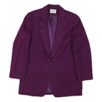 PENDLETON Womens Purple Wool Blazer Jacket L Plain Button Closure Classic
