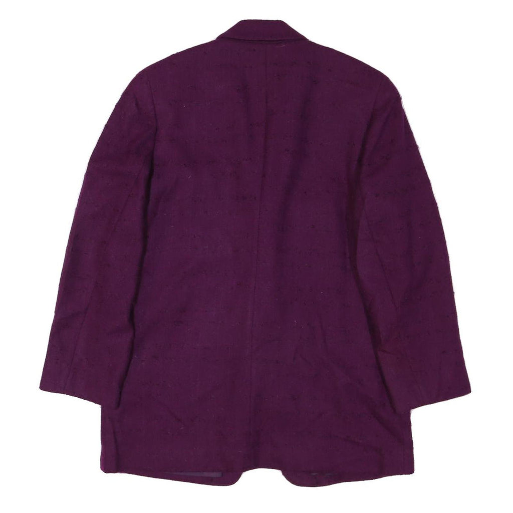 PENDLETON Womens Purple Wool Blazer Jacket L Plain Button Closure Classic