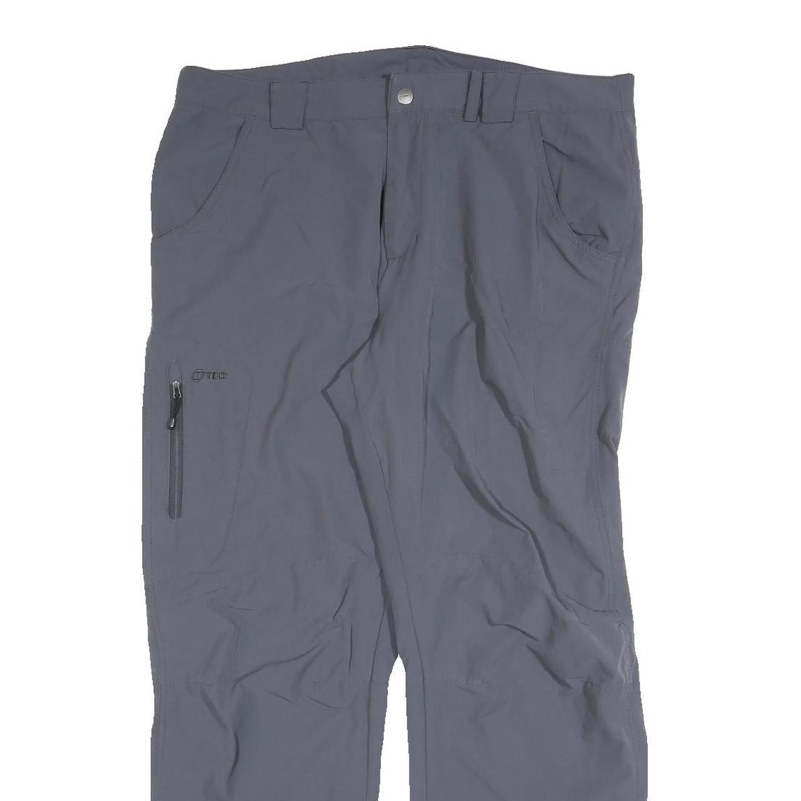 K-TEC Mens Polyester Grey Regular Fit Straight Trousers W38 L30 Outdoor Casual