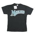 RUSSELL ATHLETIC Mens Black Marlins Graphic T-Shirt M Short Sleeve Crew Neck