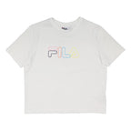 FILA Womens White Modern T-Shirt M Short Sleeve Crew Neck Logo