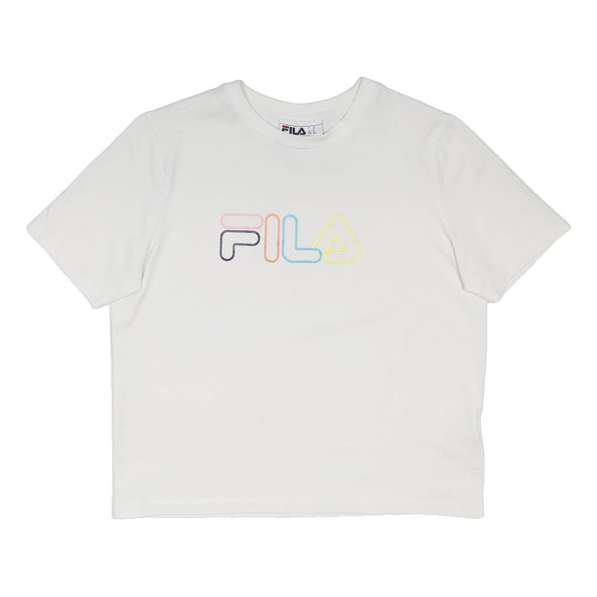 FILA Womens White Modern T-Shirt M Short Sleeve Crew Neck Logo