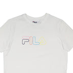 FILA Womens White Modern T-Shirt M Short Sleeve Crew Neck Logo