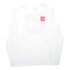 THE NORTH FACE Mens White Long Sleeve Crew Neck Logo T-Shirt L Cotton Blend