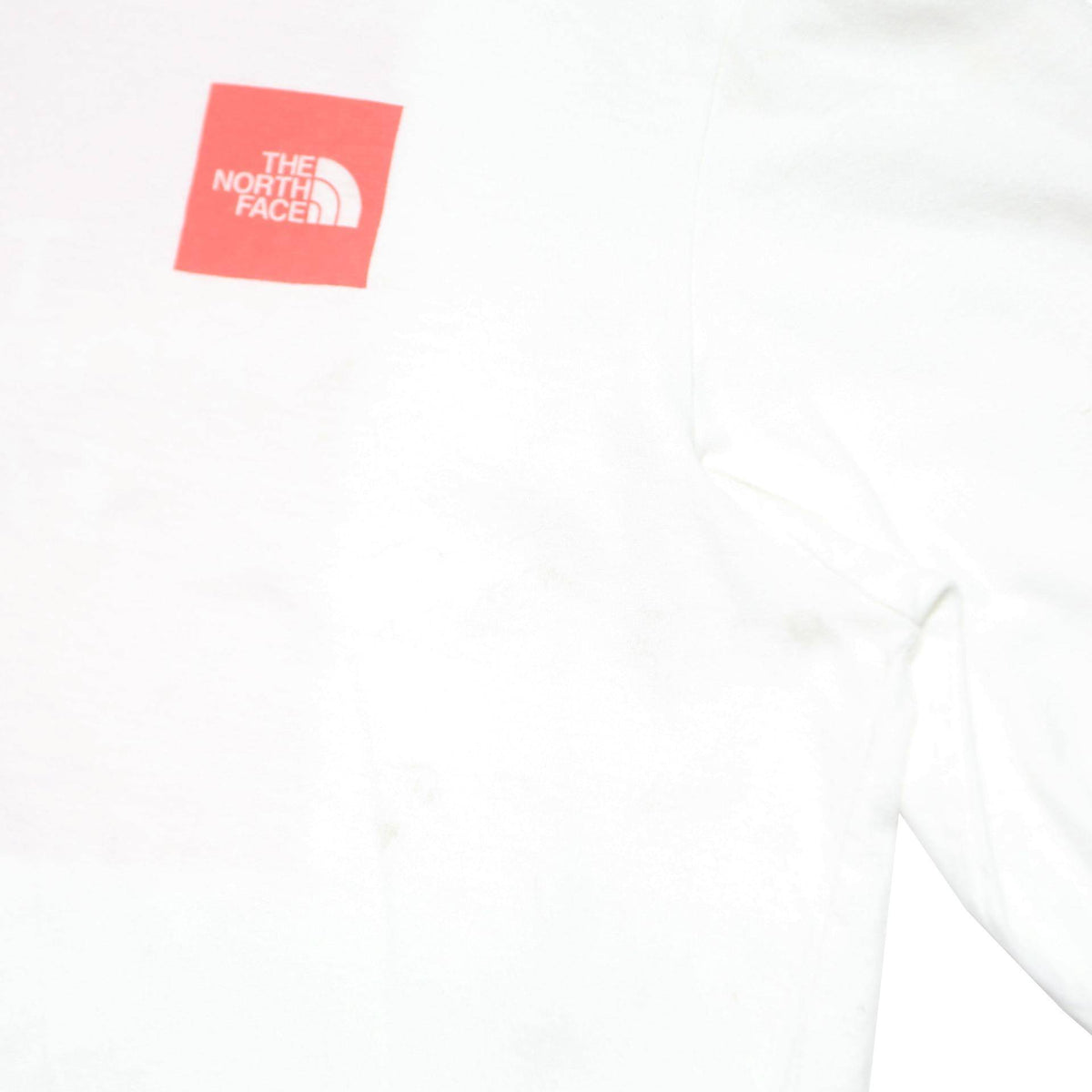 THE NORTH FACE Mens White Long Sleeve Crew Neck Logo T-Shirt L Cotton Blend