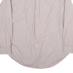 TOMMY HILFIGER Mens White & Red Striped Shirt L Button Down Oxford Long Sleeve