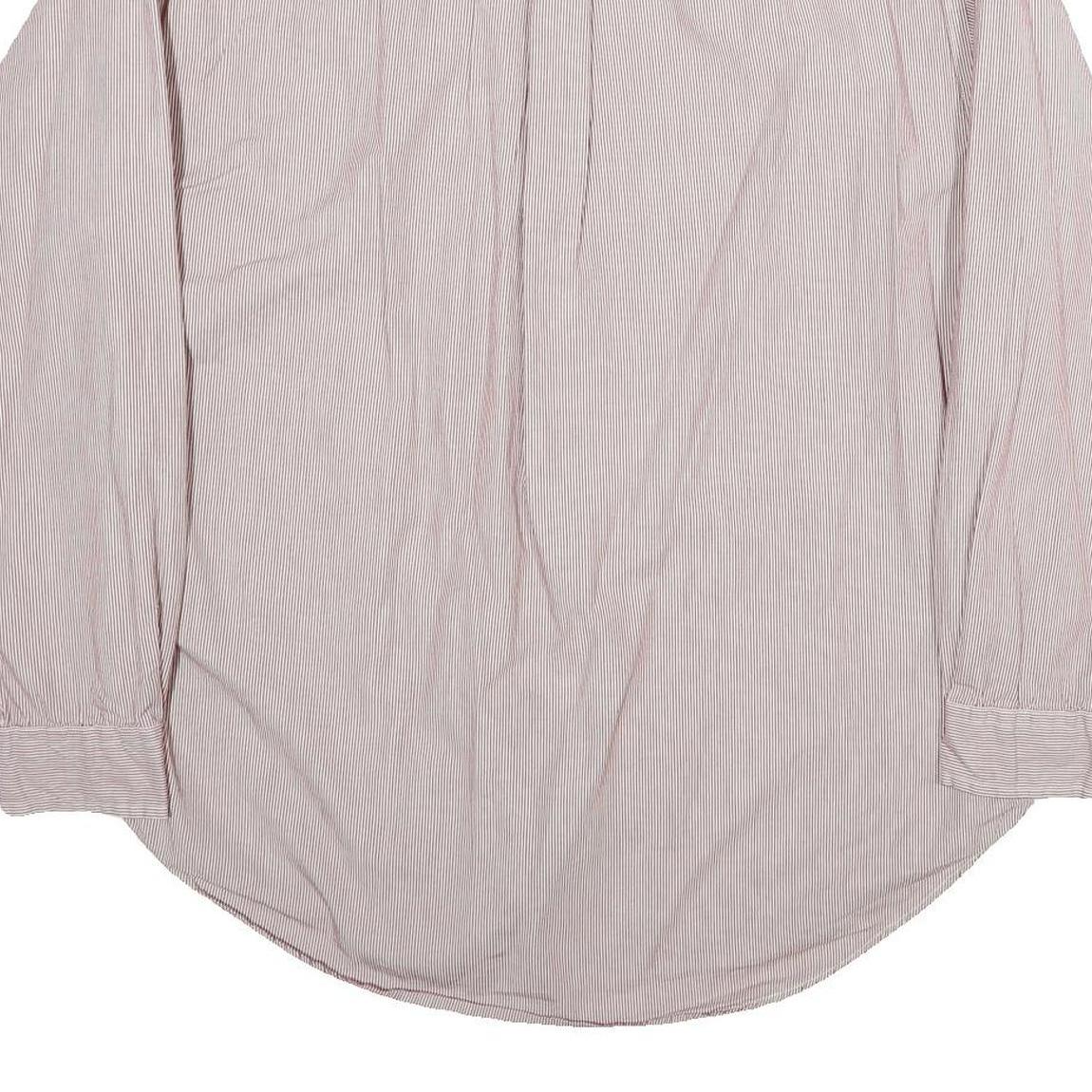 TOMMY HILFIGER Mens White & Red Striped Shirt L Button Down Oxford Long Sleeve