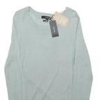 VERA MODA Womens Pale Green Patterned Cotton Blend Regular Fit Crew Neck Jumper