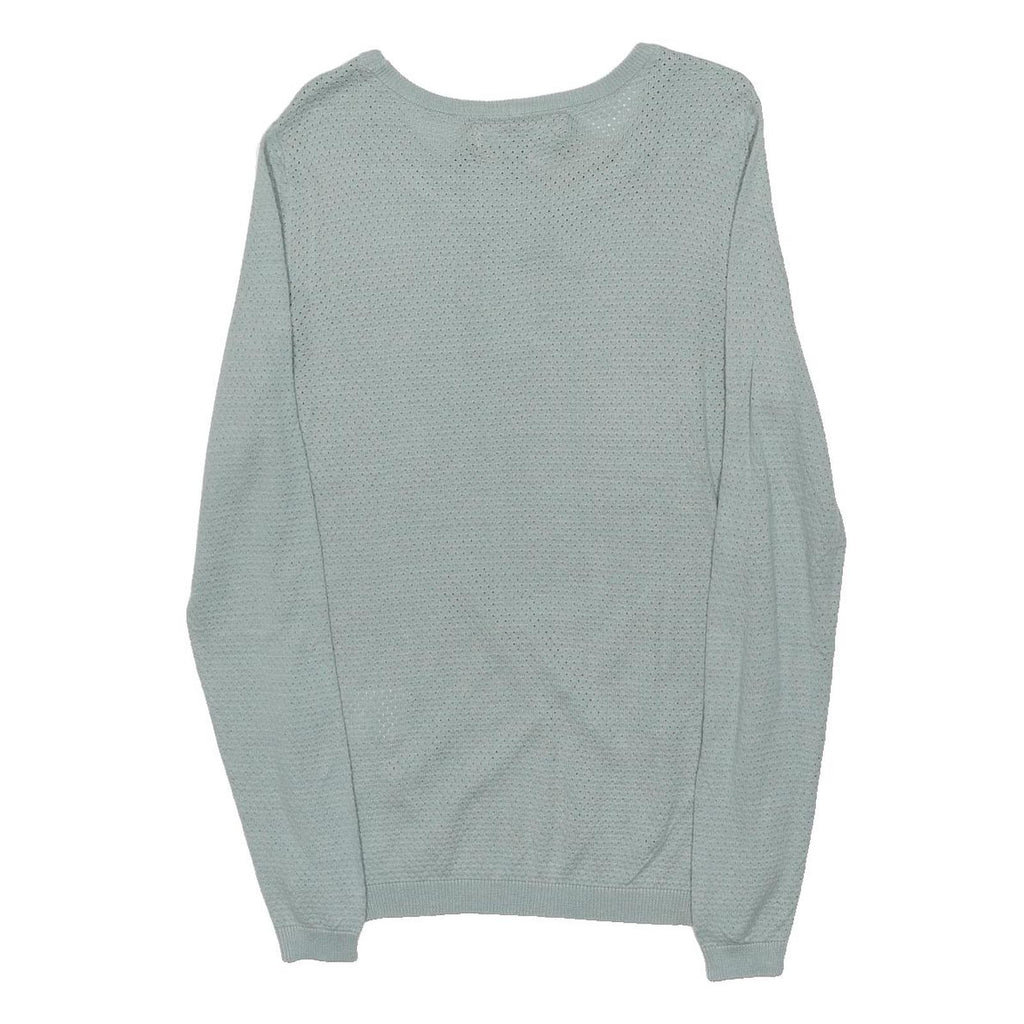 VERA MODA Womens Pale Green Patterned Cotton Blend Regular Fit Crew Neck Jumper