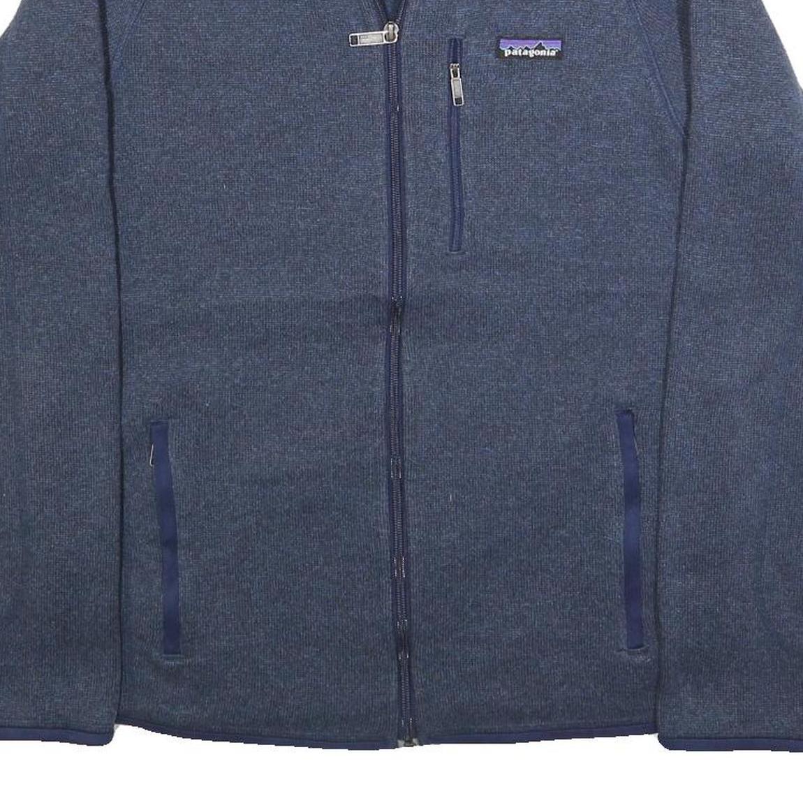 PATAGONIA Mens Blue Jacket M Polyester Blend Zip Plain Casual Outdoor Warm