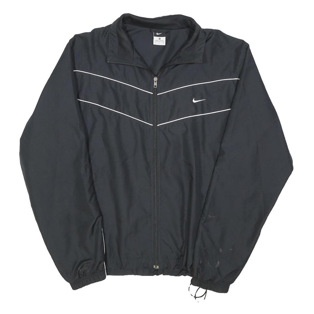 NIKE Mens Black Jacket XL Polyester Blend Zip Plain Sportswear Activewear