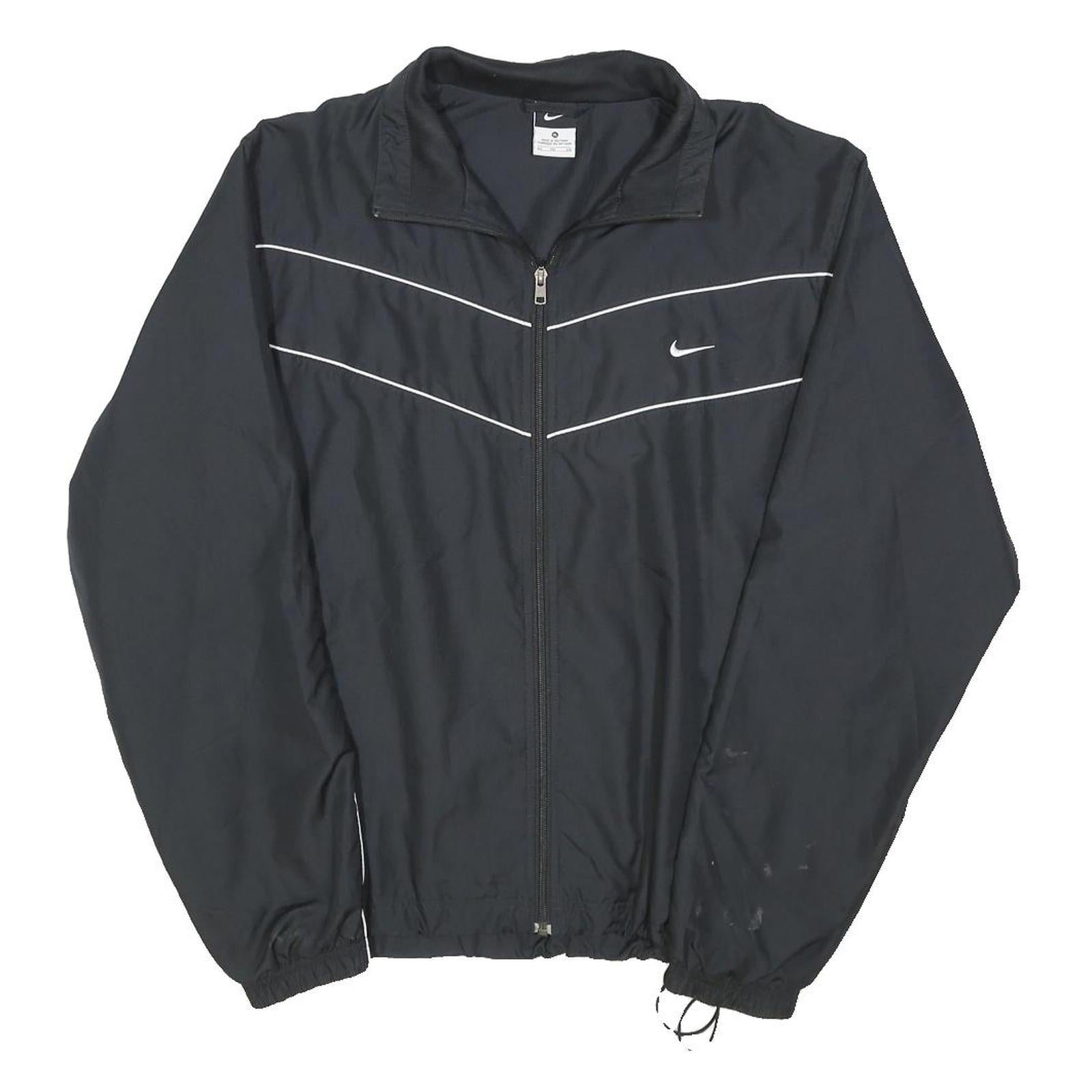 NIKE Mens Black Jacket XL Polyester Blend Zip Plain Sportswear Activewear