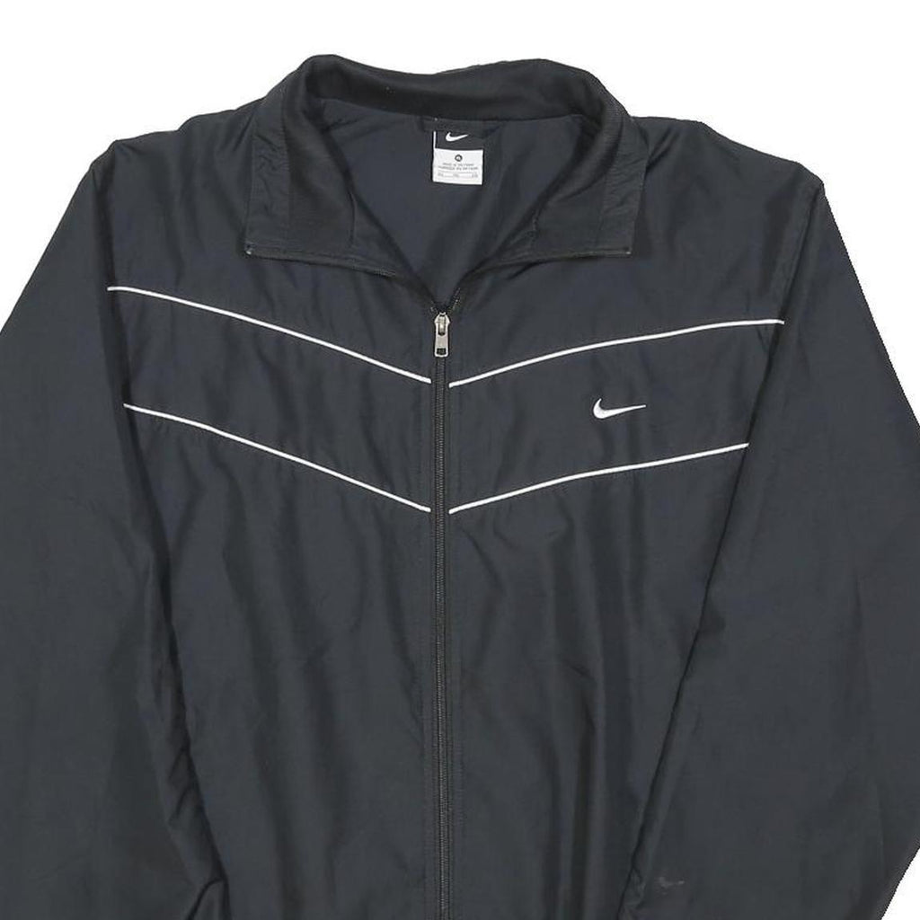 NIKE Mens Black Jacket XL Polyester Blend Zip Plain Sportswear Activewear