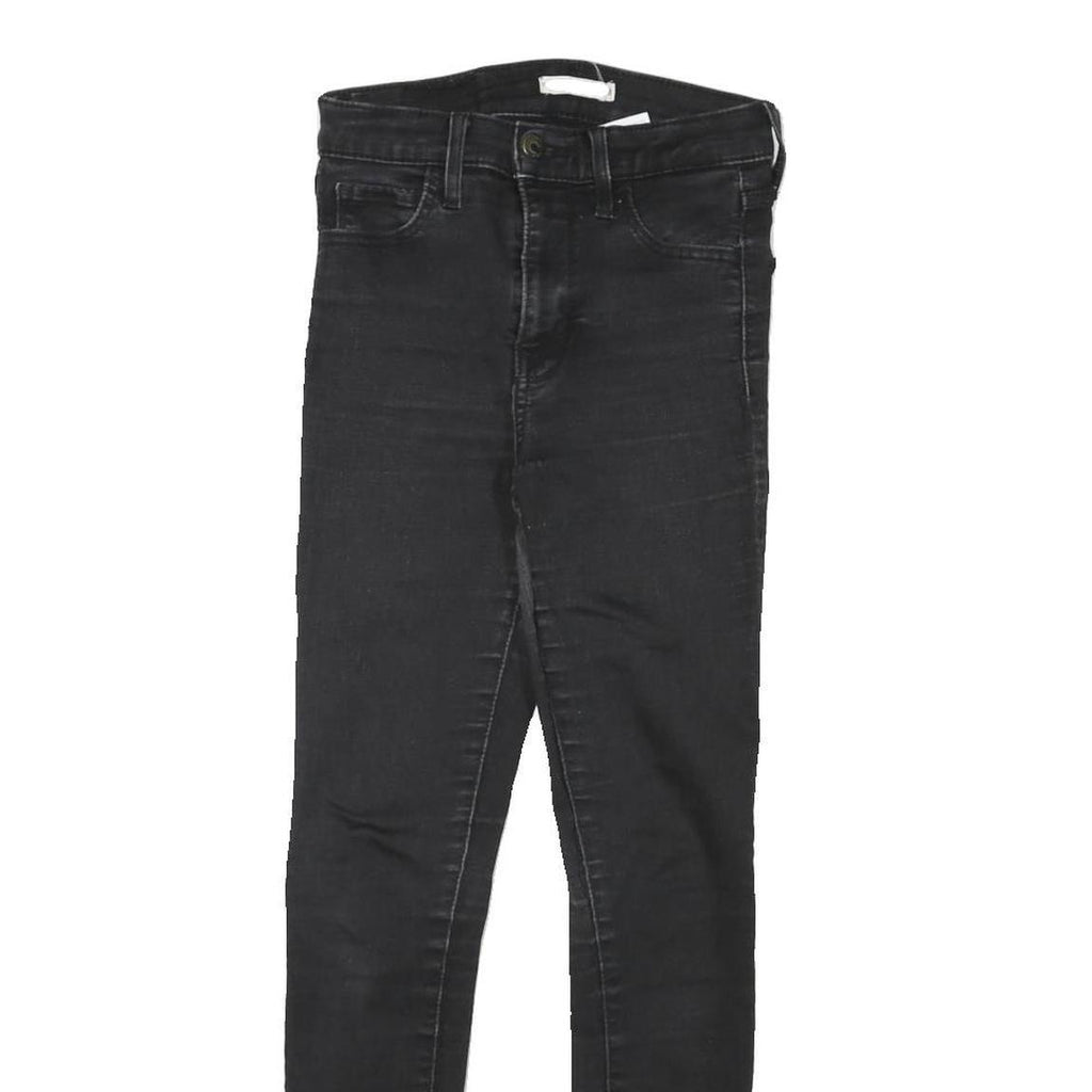 LEVI'S 720 Womens Jeans Black Slim Skinny Denim Medium W24 L26 Skinny Fit Zip