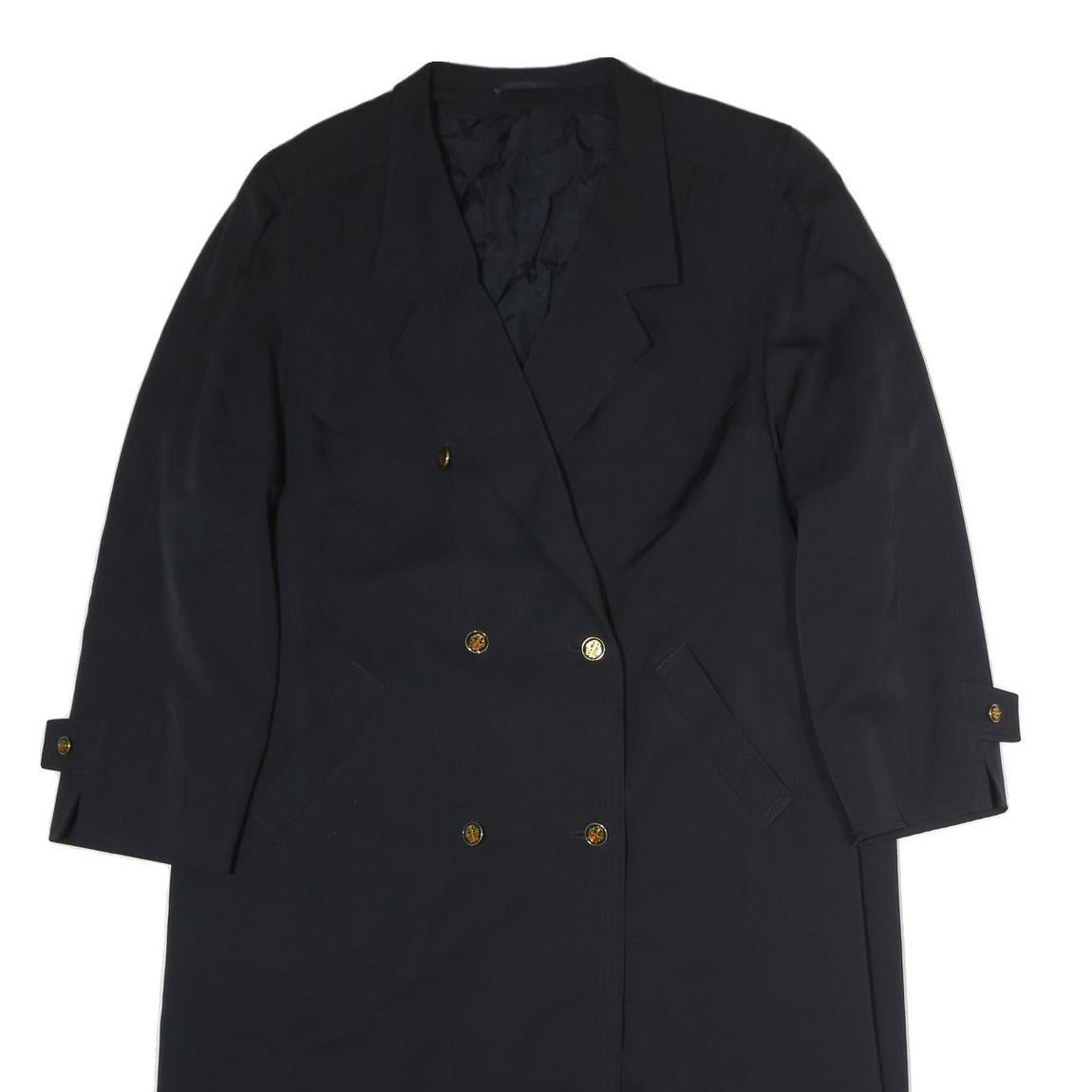 DEL MOD Womens Black Classic Long Sleeve Button Closure Cotton Blend Jacket L