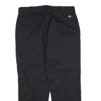 DICKIES Mens Black Regular Fit Straight Leg Trousers W38 L30 Cotton Blend Zip