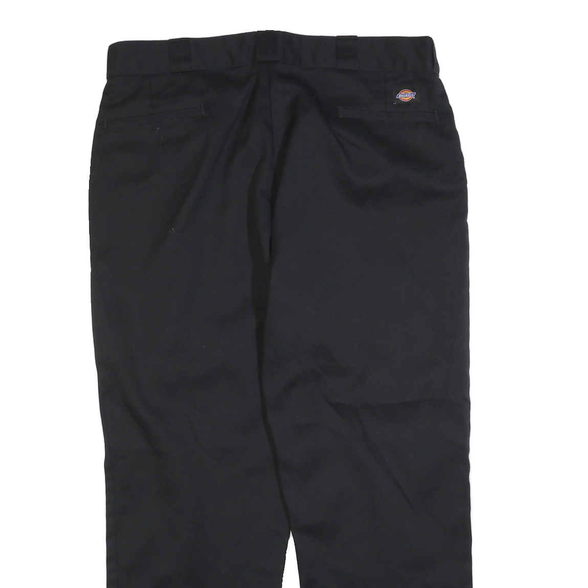 DICKIES Mens Black Regular Fit Straight Leg Trousers W38 L30 Cotton Blend Zip