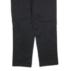 DICKIES Mens Black Regular Fit Straight Leg Trousers W38 L30 Cotton Blend Zip
