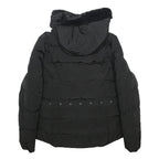 WELLENSTEYN Womens Black Polyester Coat S Quilted Zip Fur Hooded Warm Stylish