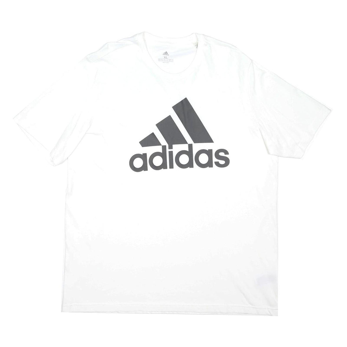 ADIDAS Mens White Black Logo Graphic T-Shirt XL Short Sleeve Crew Neck