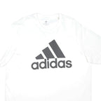 ADIDAS Mens White Black Logo Graphic T-Shirt XL Short Sleeve Crew Neck