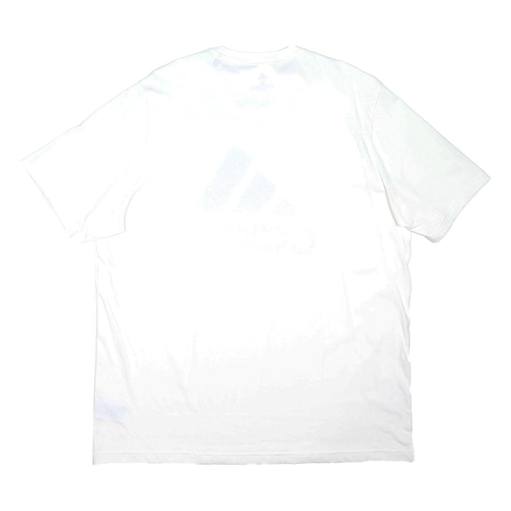 ADIDAS Mens White Black Logo Graphic T-Shirt XL Short Sleeve Crew Neck