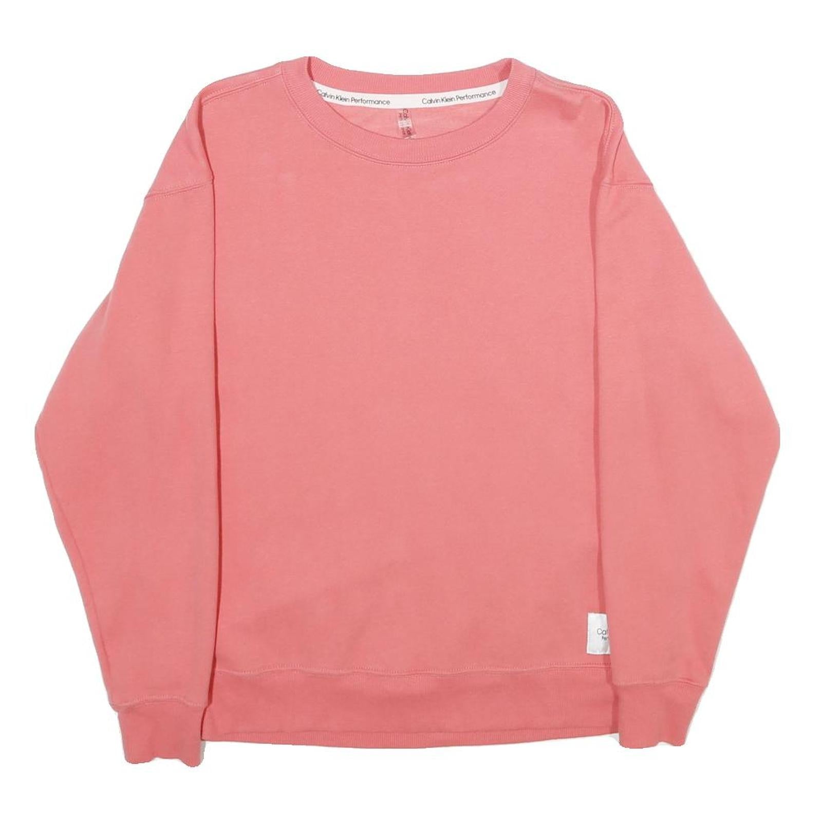 CALVIN KLEIN PERFORMANCE Womens Pink XS Crew Neck Cotton Blend Sweatshirt
