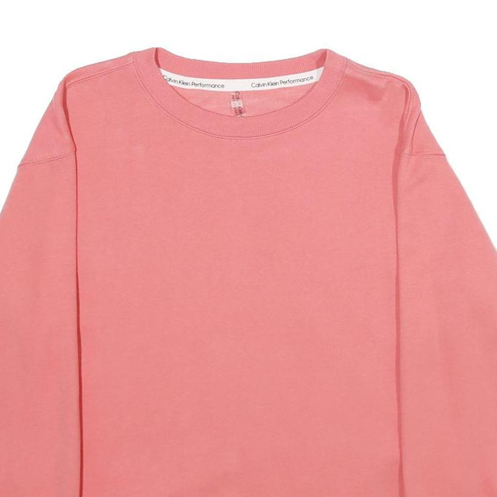 CALVIN KLEIN PERFORMANCE Womens Pink XS Crew Neck Cotton Blend Sweatshirt