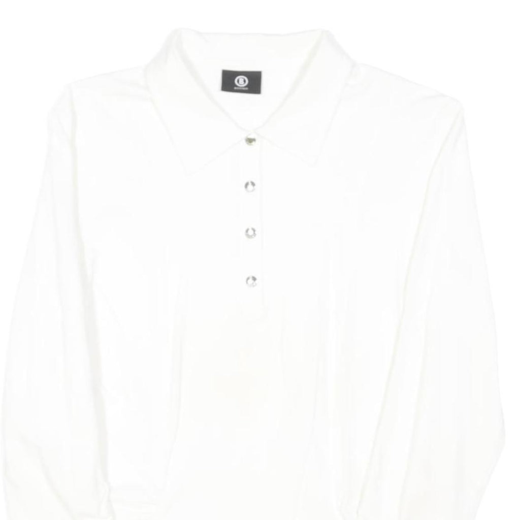 BOGNER Womens White Basic Shirt Long Sleeve Collared M Button Casual Top