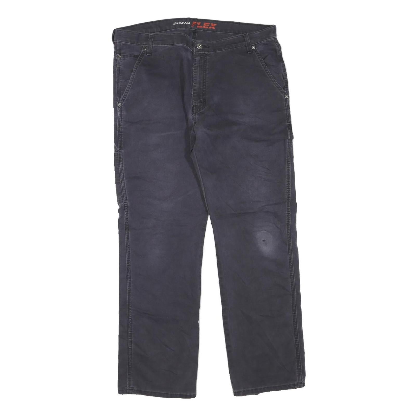 DICKIES Mens Jeans Black Regular Straight Denim Medium W38 L30 Workwear Pants