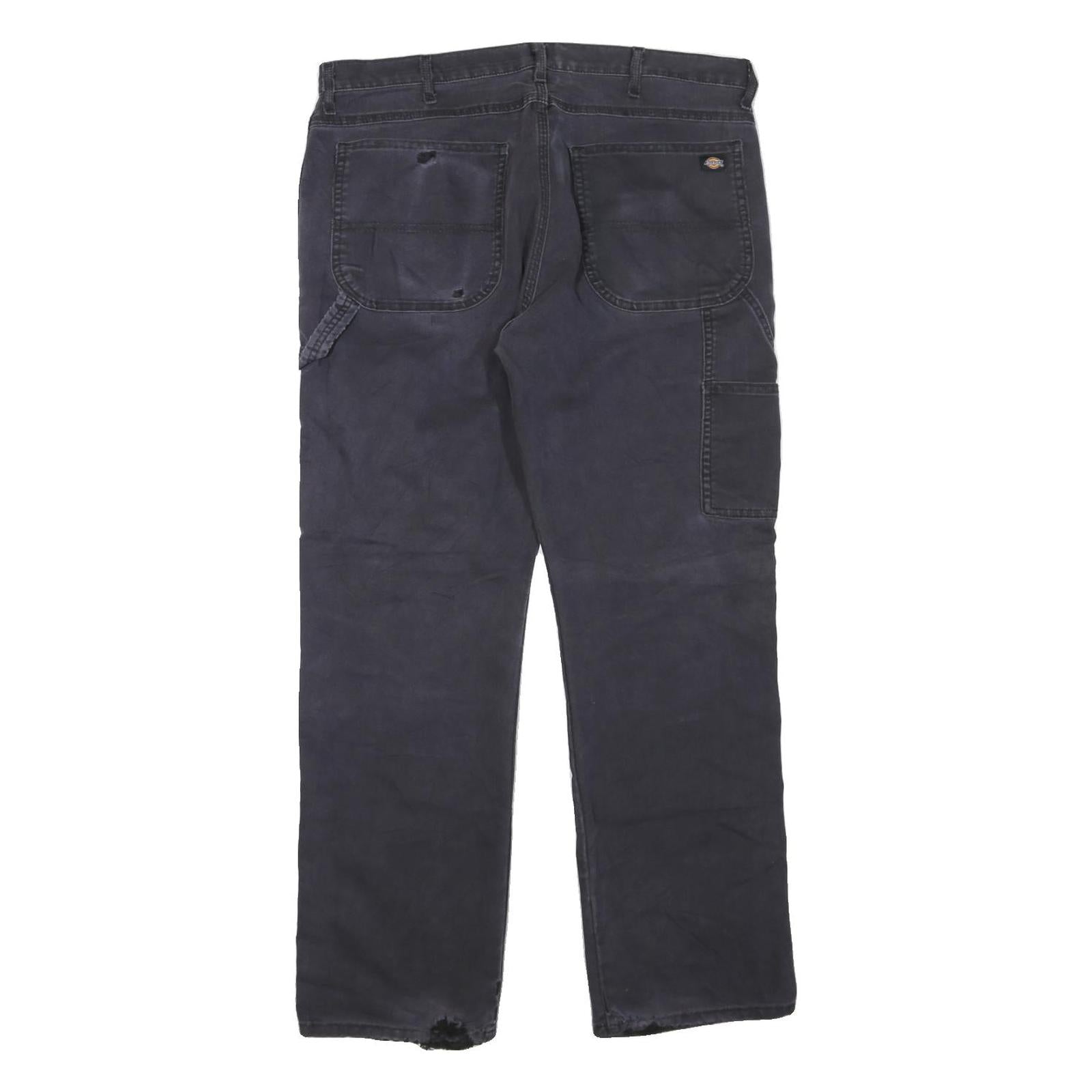 DICKIES Mens Jeans Black Regular Straight Denim Medium W38 L30 Workwear Pants