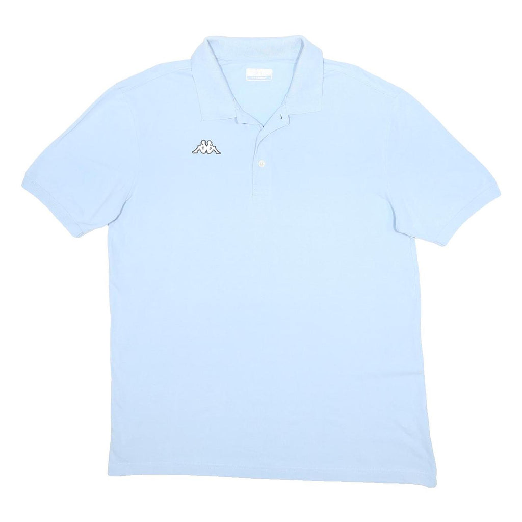 KAPPA Mens Blue Short Sleeve Plain 2XL Cotton Polo Shirt Casual Basic