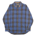 ST JOHNS BAY Mens Blue & Brown Plaid Shirt L Button Long Sleeve Casual Cotton