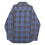 ST JOHNS BAY Mens Blue & Brown Plaid Shirt L Button Long Sleeve Casual Cotton