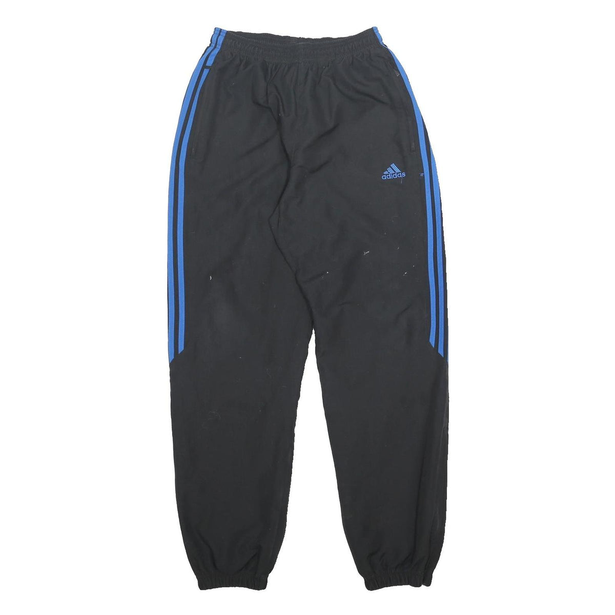 ADIDAS Mens Joggers Black & Blue Slim Tapered S W24 L30 Sportswear Track Pants