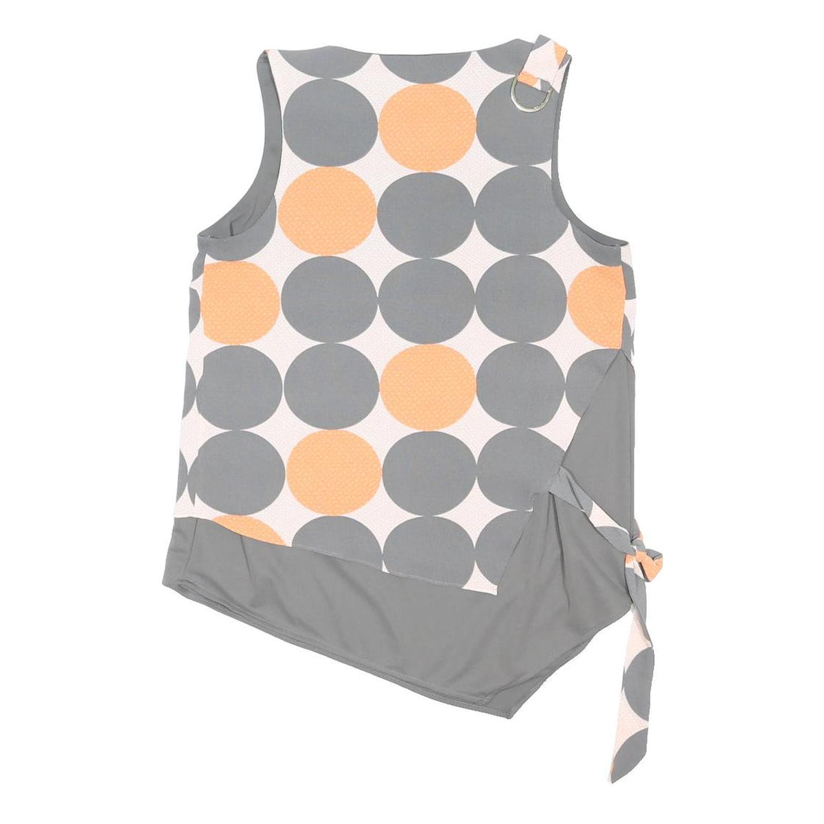 NEXT Womens Grey & Peach Printed Sleeveless V-Neck Top UK 12 Asymmetric Hem