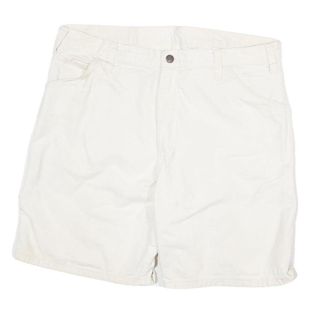 DICKIES Mens White Casual Shorts 2XL W35 Cotton Blend Comfortable Fit