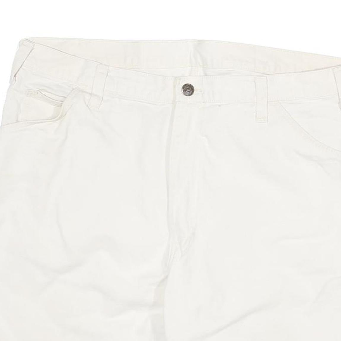 DICKIES Mens White Casual Shorts 2XL W35 Cotton Blend Comfortable Fit