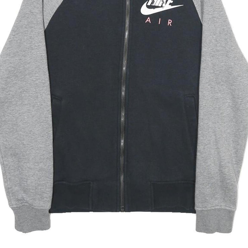 NIKE Mens Black & Grey Air Zip Cotton Blend Bomber Jacket XS Casual Sportswear