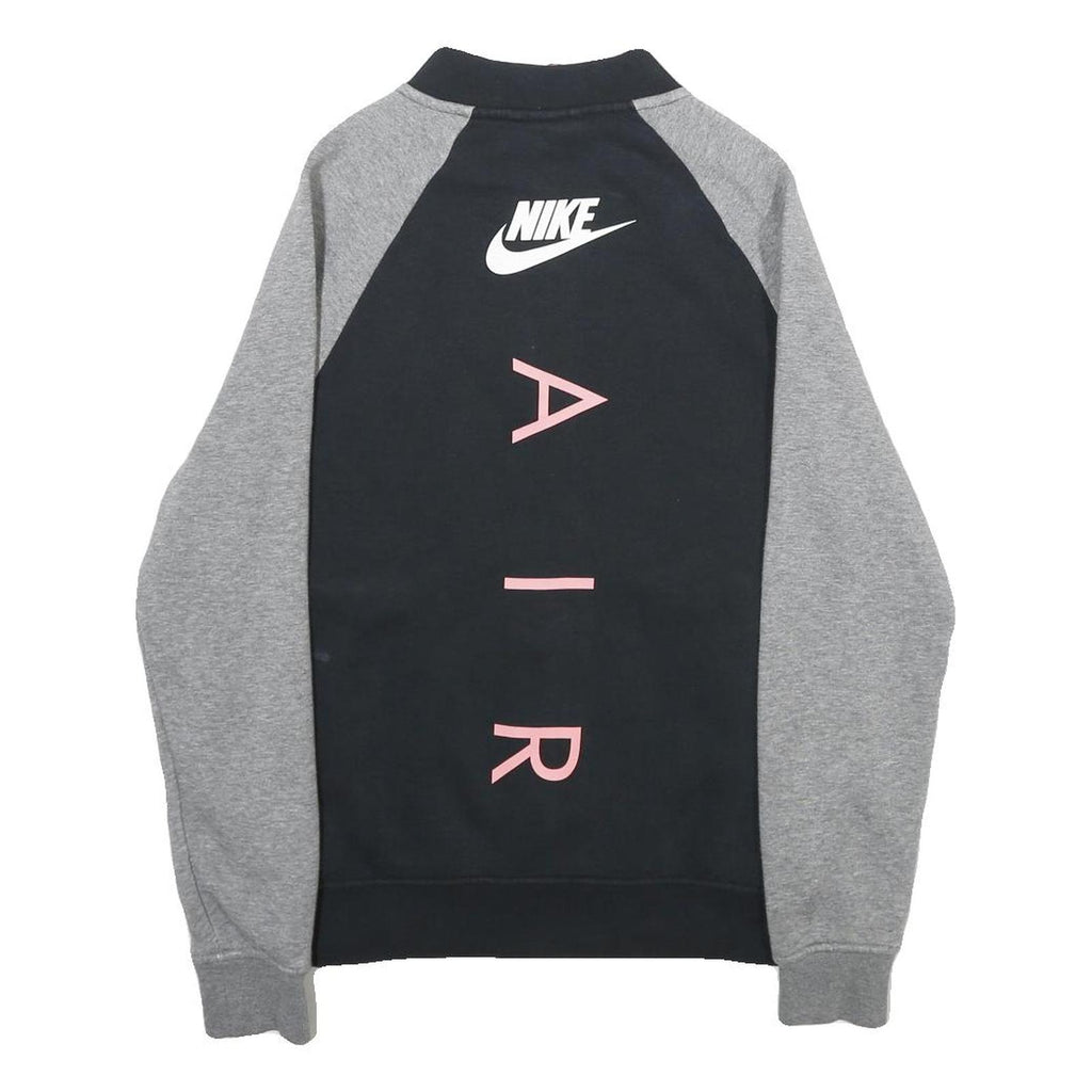 NIKE Mens Black & Grey Air Zip Cotton Blend Bomber Jacket XS Casual Sportswear