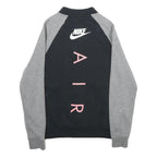 NIKE Mens Black & Grey Air Zip Cotton Blend Bomber Jacket XS Casual Sportswear