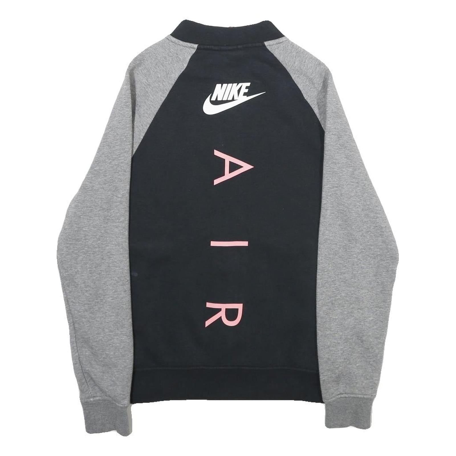 NIKE Mens Black & Grey Air Zip Cotton Blend Bomber Jacket XS Casual Sportswear