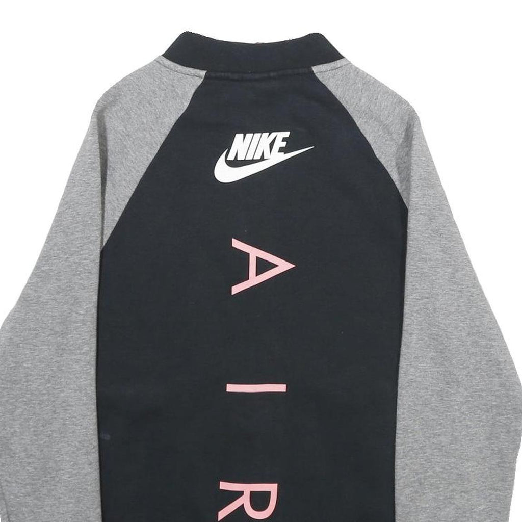 NIKE Mens Black & Grey Air Zip Cotton Blend Bomber Jacket XS Casual Sportswear