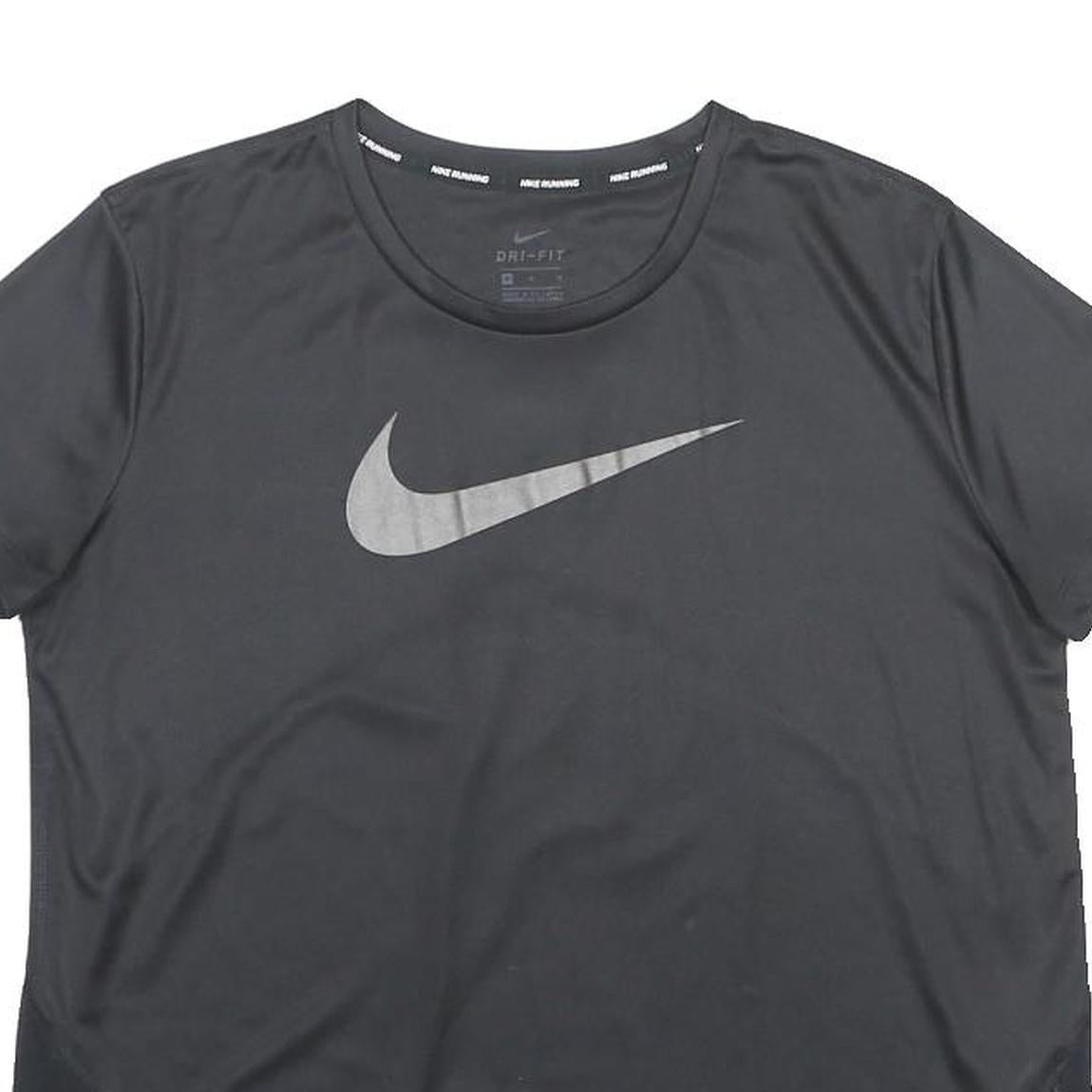 NIKE Mens Black Running T-Shirt M Short Sleeve Crew Neck Sports Training Top